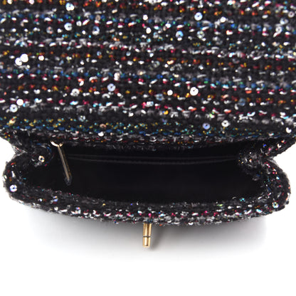 Chanel Tweed Sequin Mini Coco Handle Flap Black 5 of 12