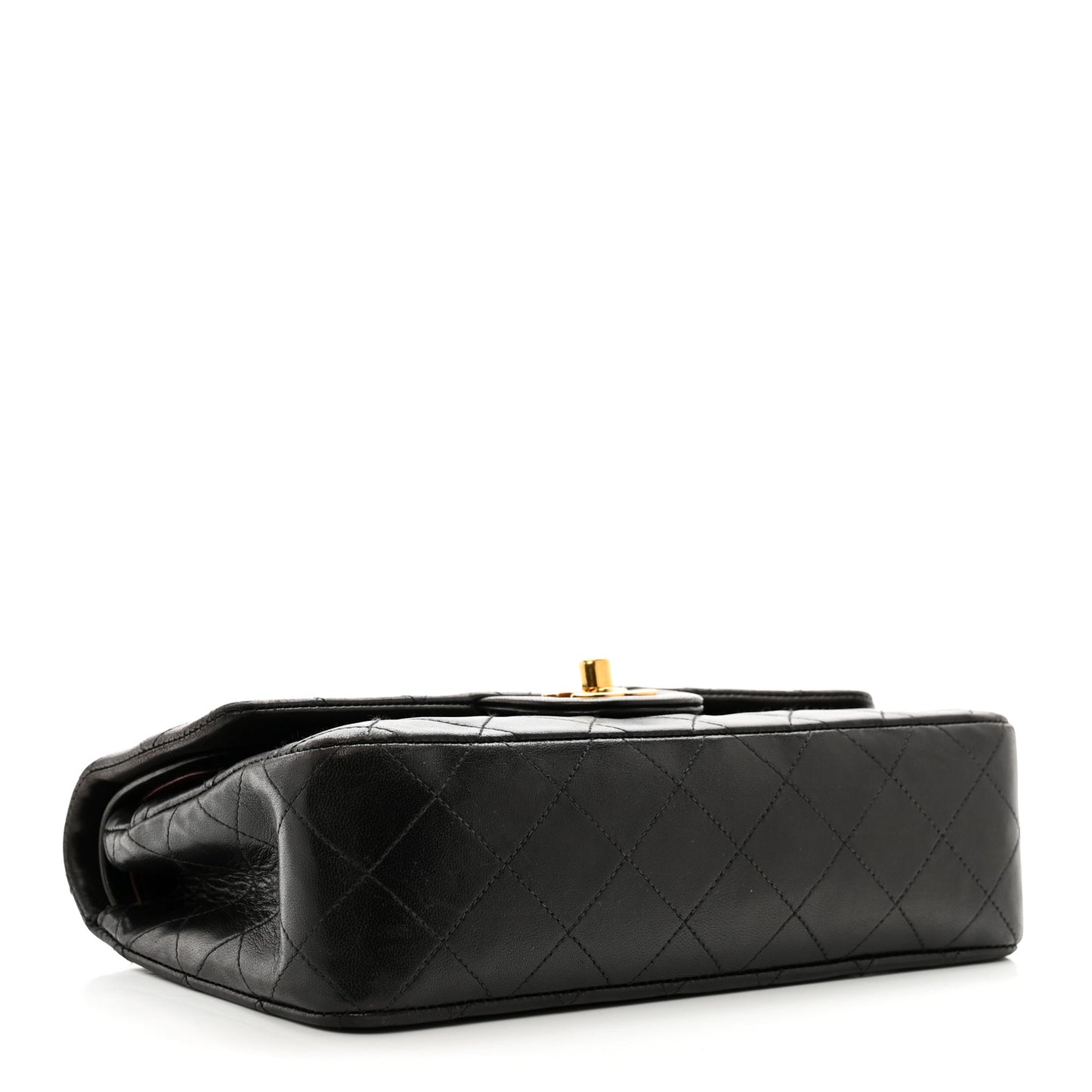 Lambskin Quilted Small Double Flap Black