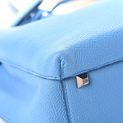 MCM Grained Calfskin Medium Milla Tote Tile Blue 10 of 15