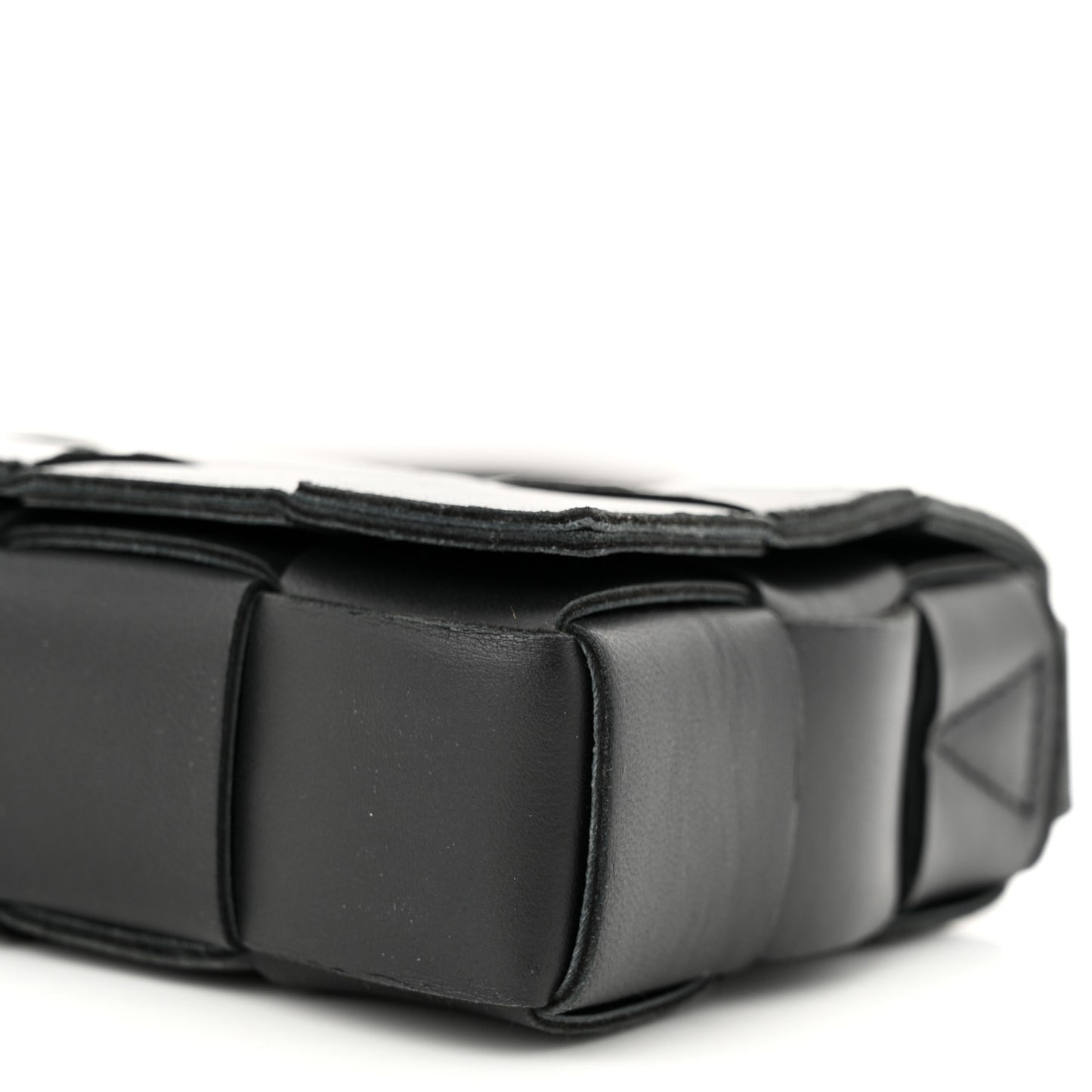 Lambskin Maxi Intreccio Small Cassette Crossbody Bag Black