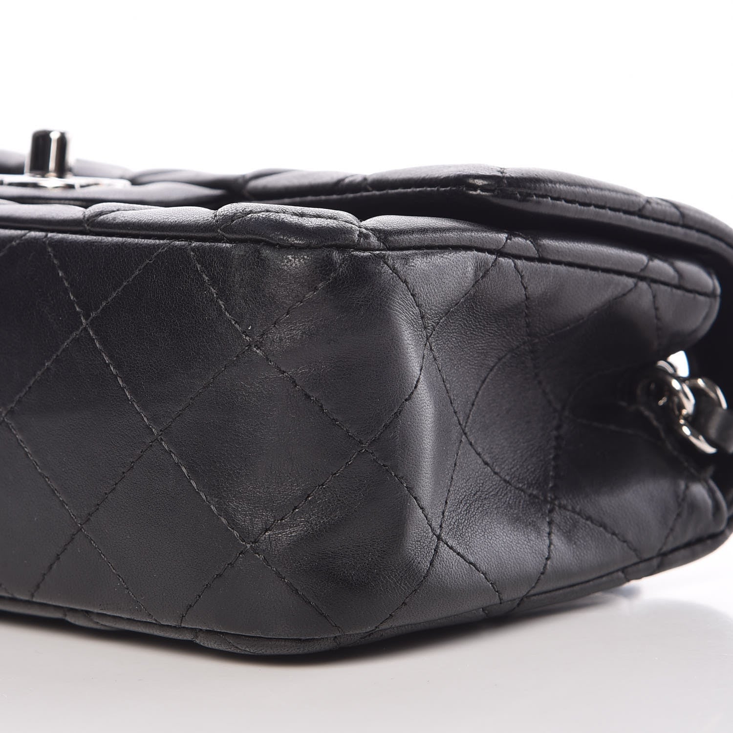 Chanel Lambskin Quilted Mini Rectangular Flap Black 10 of 12