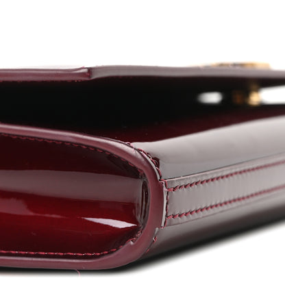 Saint Laurent Patent Monogram Kate Clutch Gloss Burgundy 7 of 8