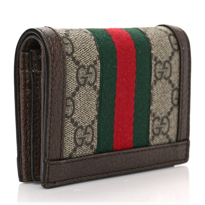 Gucci GG Supreme Monogram Web Ophidia Card Case Beige New Acero 3 of 6