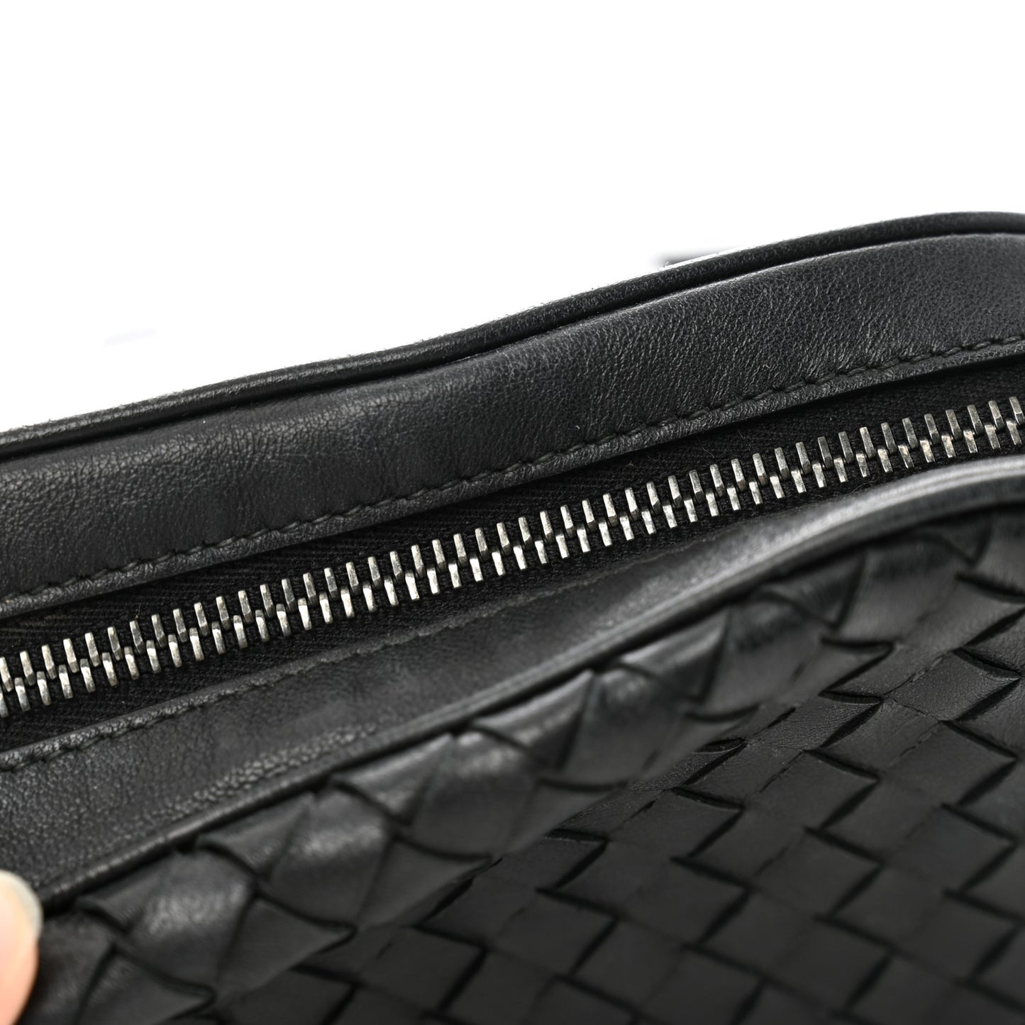 Nappa Intrecciato Belt Bag Black