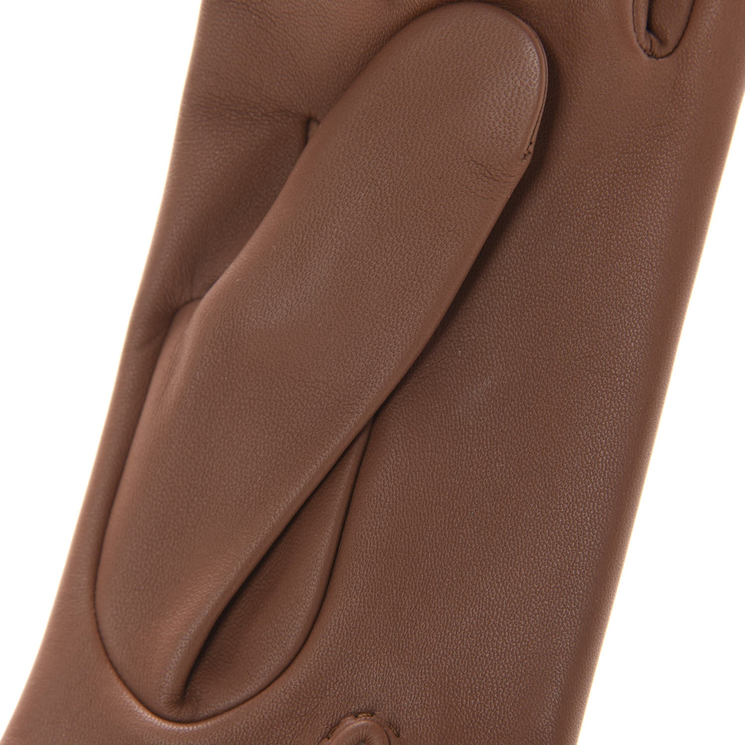 Hermes Glossy Lambskin Bastille Gloves 7 Cognac 4 of 7