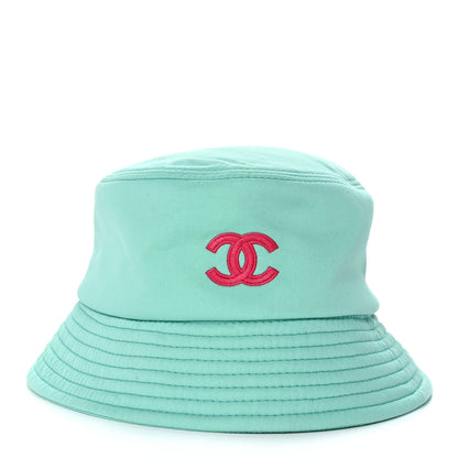 Chanel Cotton CC Cloche Bucket Hat S Turquoise Fuchsia 3 of 8