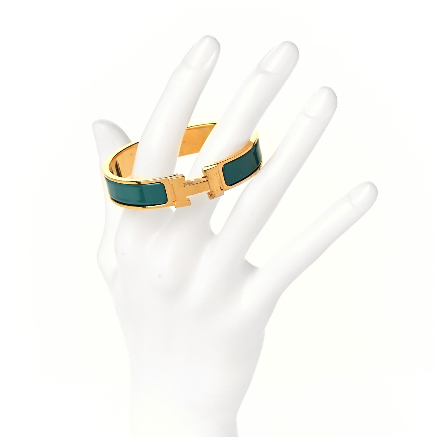 Enamel Narrow Clic Clac H Bracelet PM Malachite
