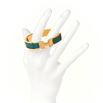 Hermes Enamel Narrow Clic Clac H Bracelet PM Malachite 2 of 4