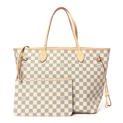 Louis Vuitton Damier Azur Neo Neverfull MM Rose Ballerine 1 of 10