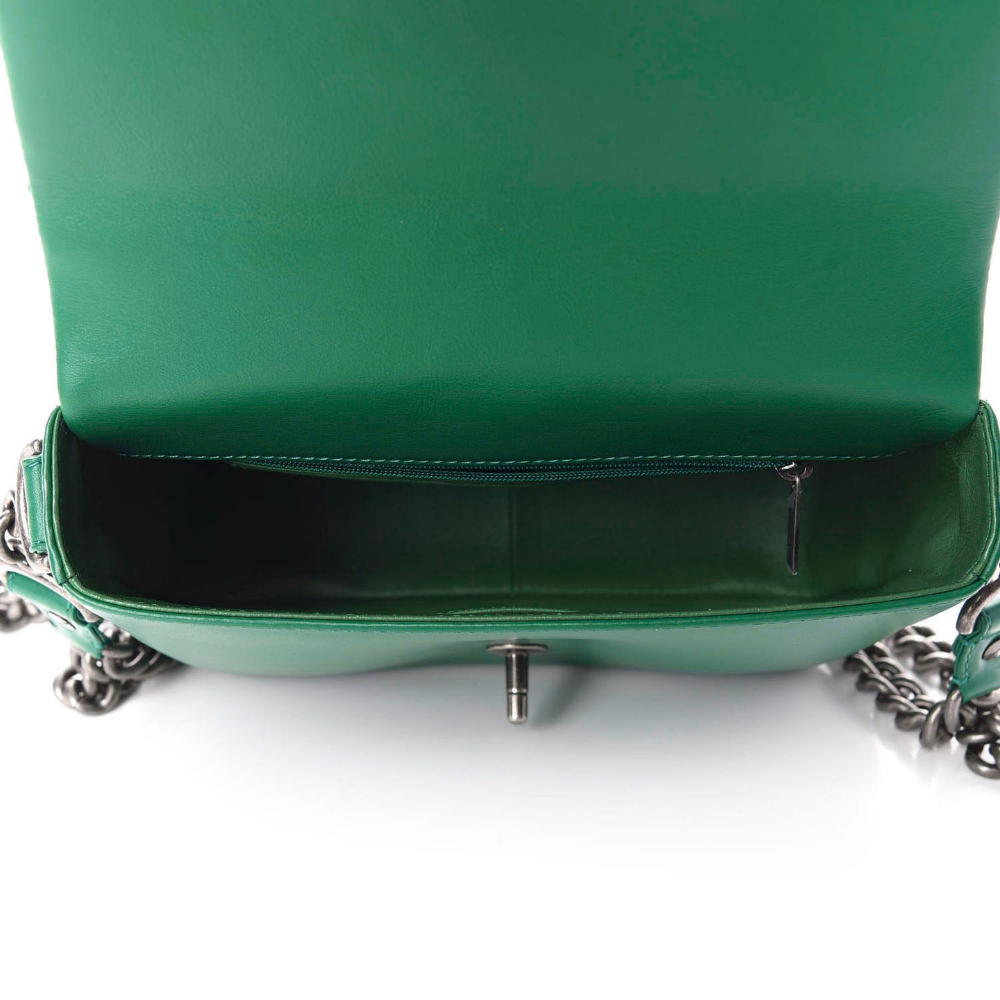 Calfskin Quilted Medium Rock My Shoulder Flap Green