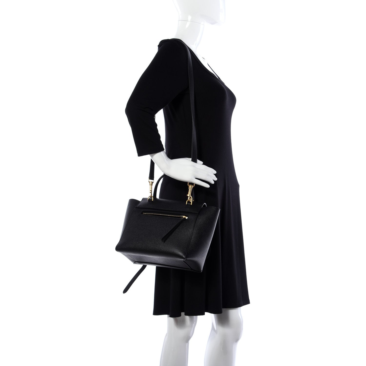 Celine Grained Calfskin Micro Belt Bag Black 2 of 17
