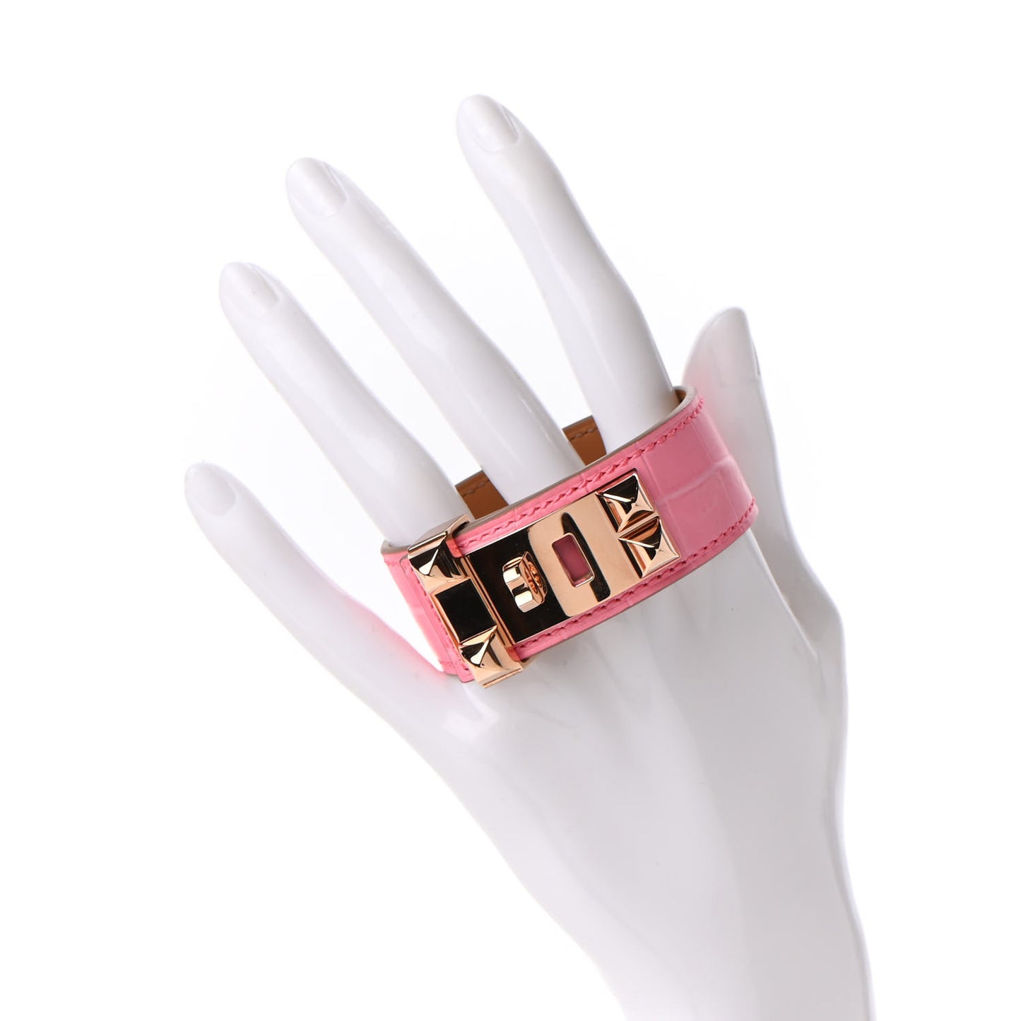 Matte Niloticus Crocodile Collier de Chien CDC 24 Bracelet T2 Rose Bubblegum
