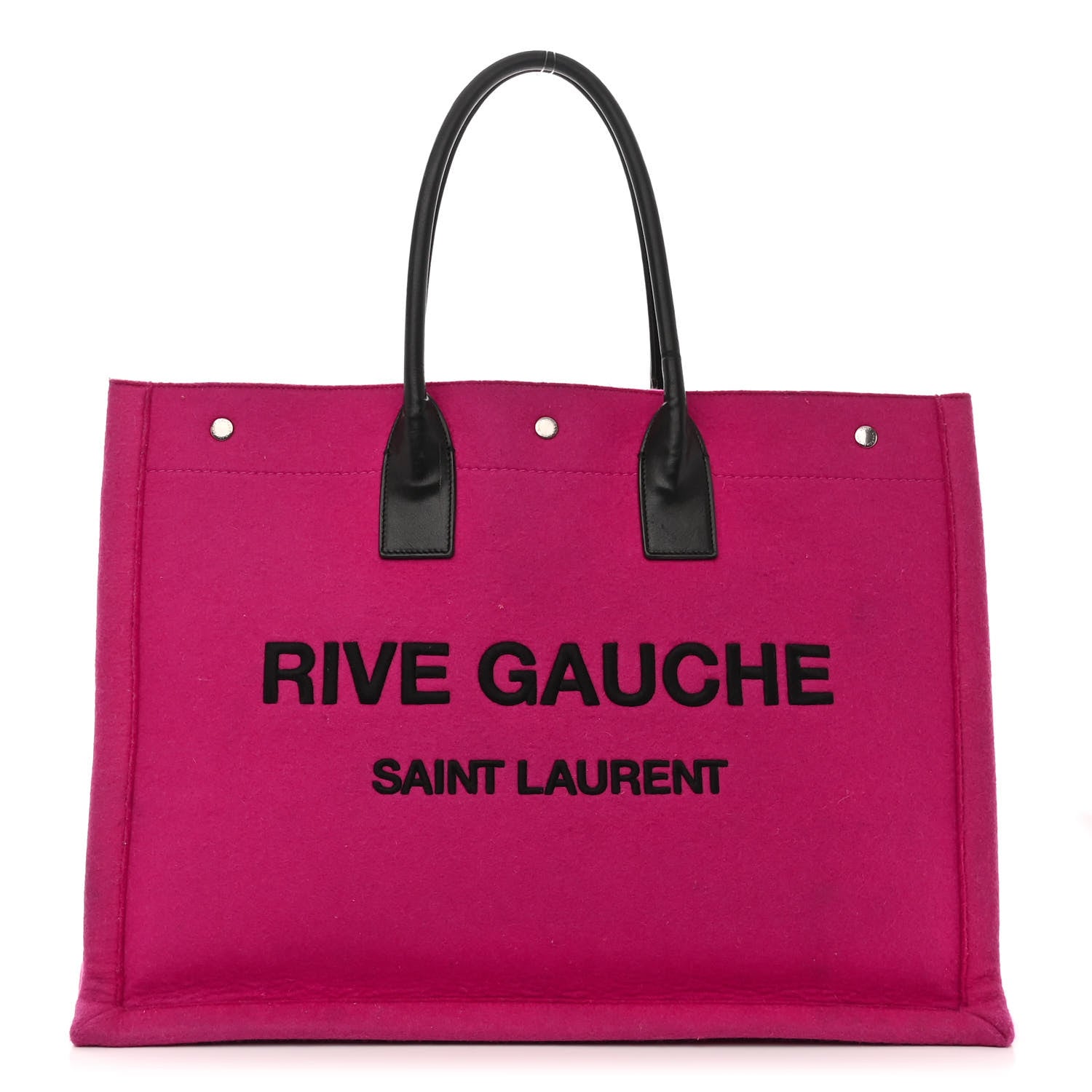 Saint Laurent Wool Rive Gauche Tote Fuchsia 1 of 15