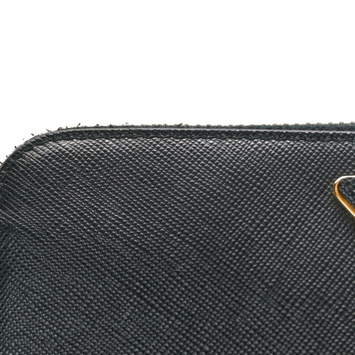 Saffiano Triangle Zip Around Wallet Black