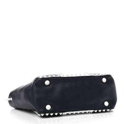 Valentino Garavani Vitello Colorblock Small Free Rockstud Tote Marine Optic White 4 of 10