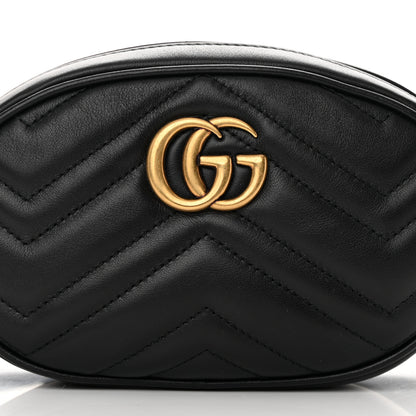 Gucci Calfskin Matelasse GG Marmont Belt Bag 75 30 Black 8 of 14