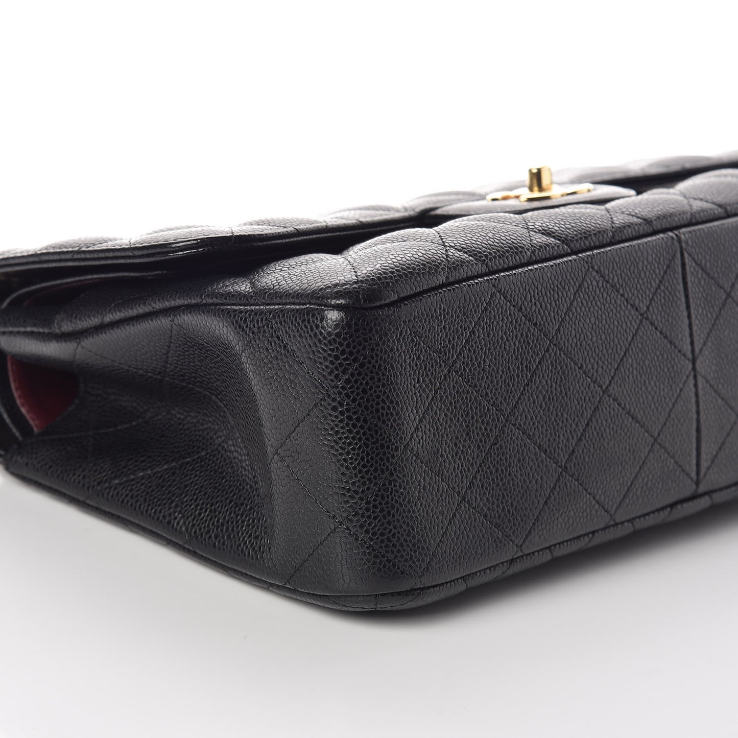 Caviar Quilted Jumbo Double Flap Black