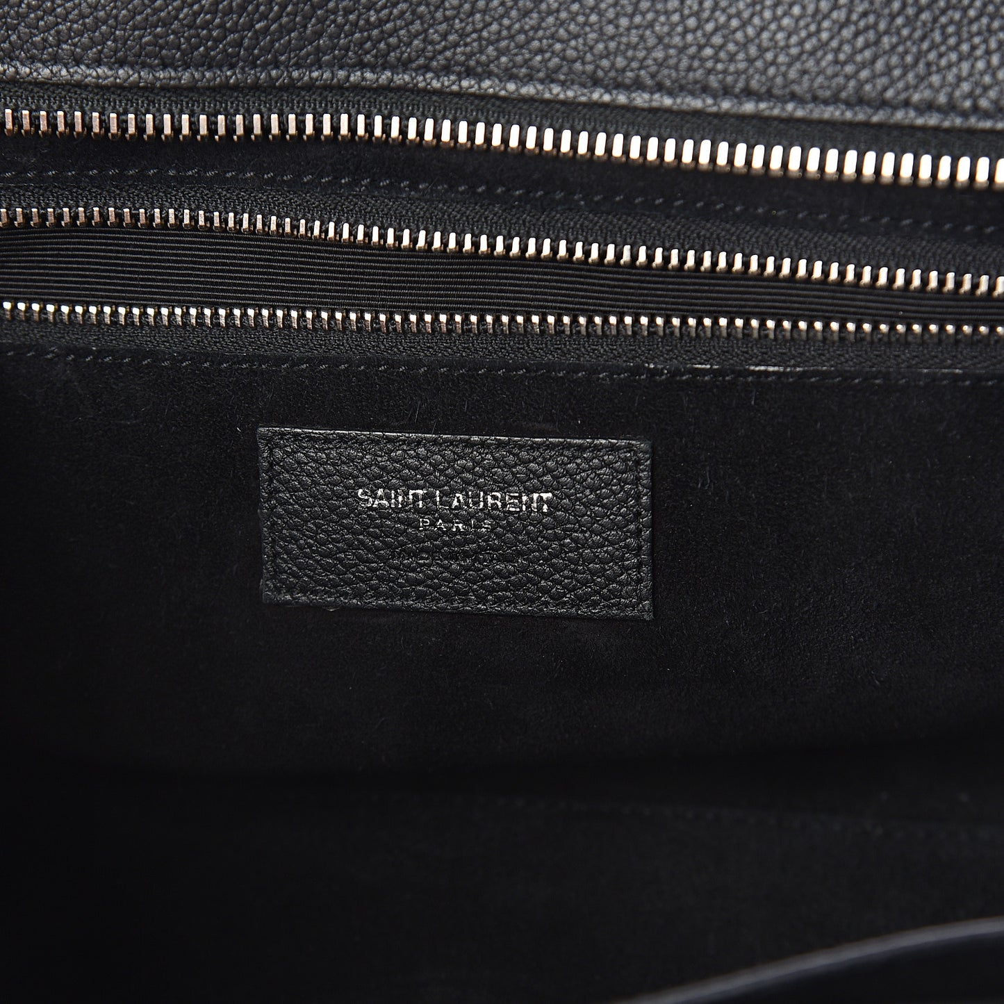 Grained Calfskin Small Cabas Rive Gauche Black