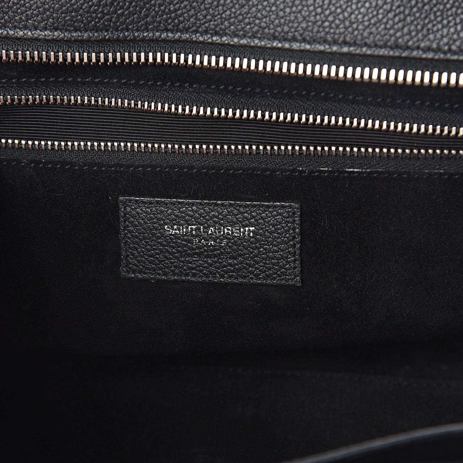 Saint Laurent Grained Calfskin Small Cabas Rive Gauche Black 5 of 8