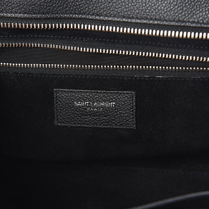 Saint Laurent Grained Calfskin Small Cabas Rive Gauche Black 5 of 8