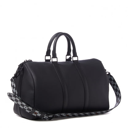 Louis Vuitton Calfskin Damier Distorted Keepall Bandouliere 40 Black 2 of 8
