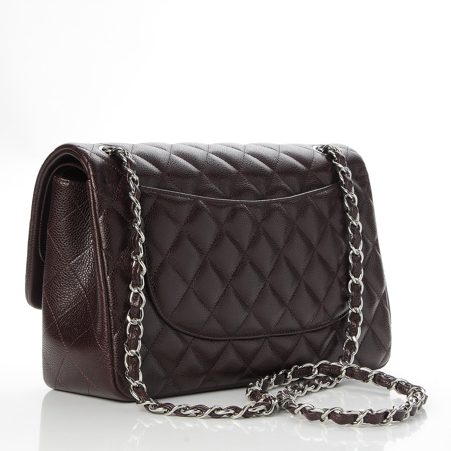 Chanel Caviar Quilted Jumbo Double Flap Burgundy 4 of 8