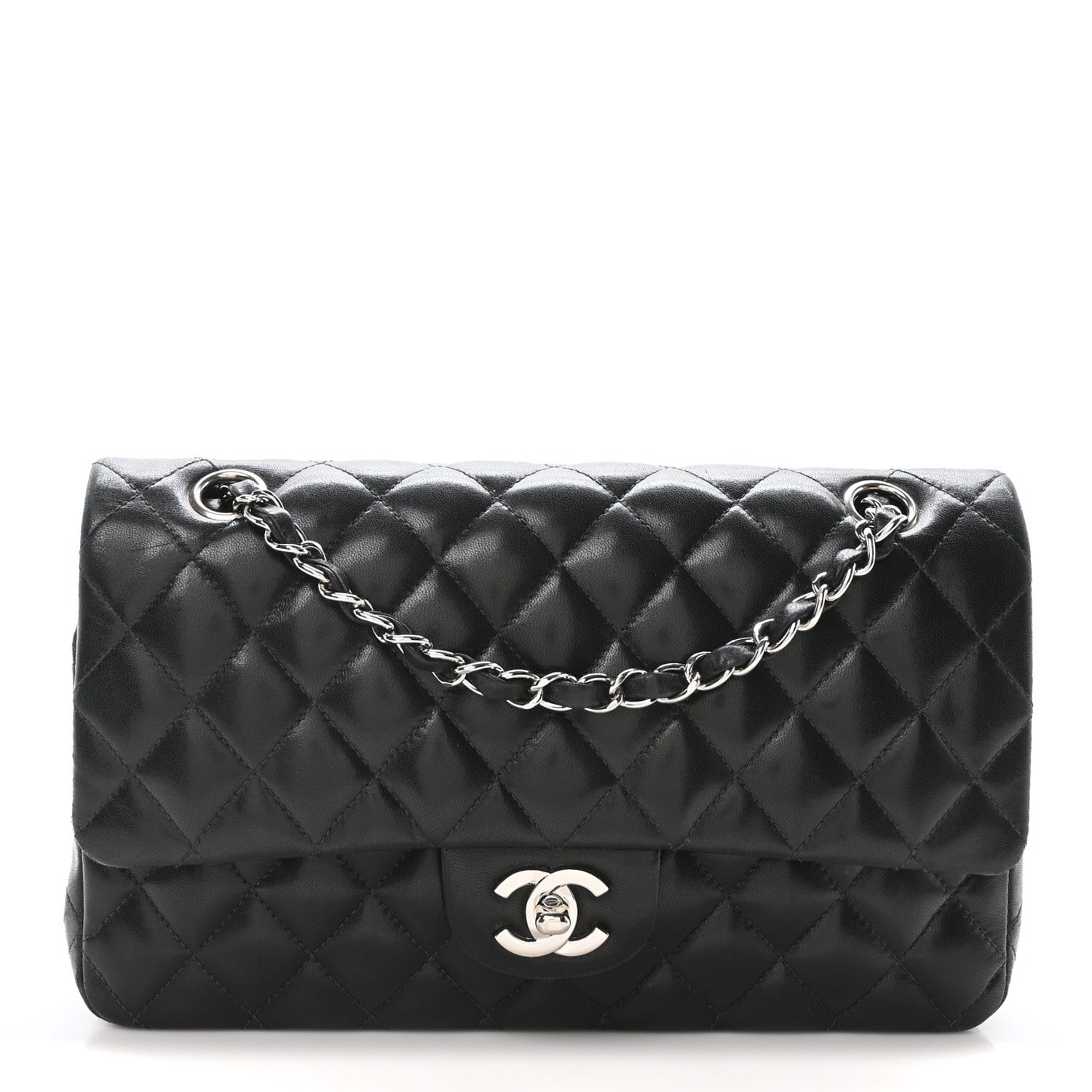 Chanel Lambskin Quilted Medium Double Flap Black 1 of 10