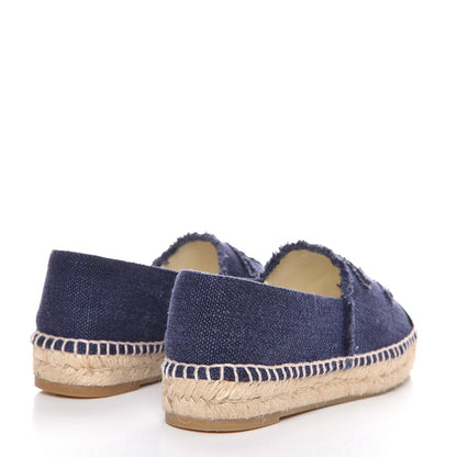 Chanel Linen CC Espadrilles 35 Blue Black 4 of 11