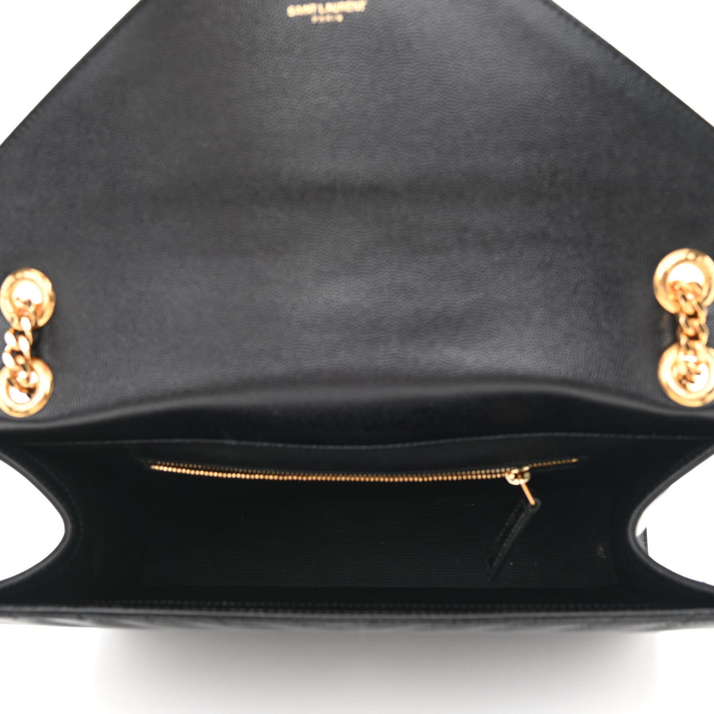 Grain De Poudre Matelasse Chevron Large Monogram Satchel Black