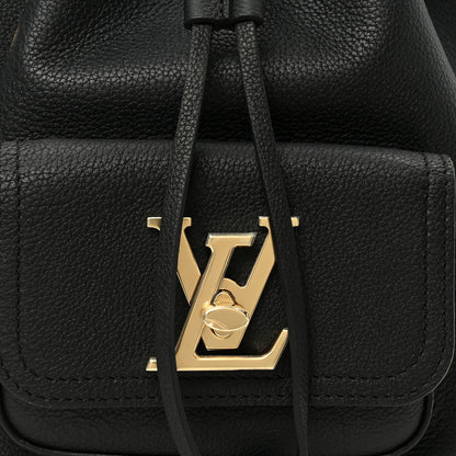Louis Vuitton Calfskin Lockme Bucket MM Black 7 of 9