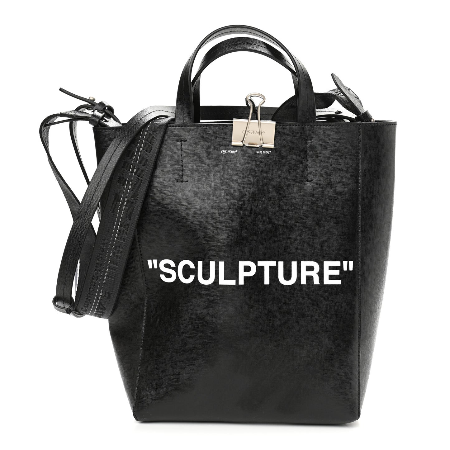 Calfskin Sculpture Tote Bag Black