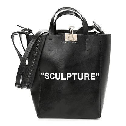 Off-White Calfskin Sculpture Tote Bag Black 3 of 10