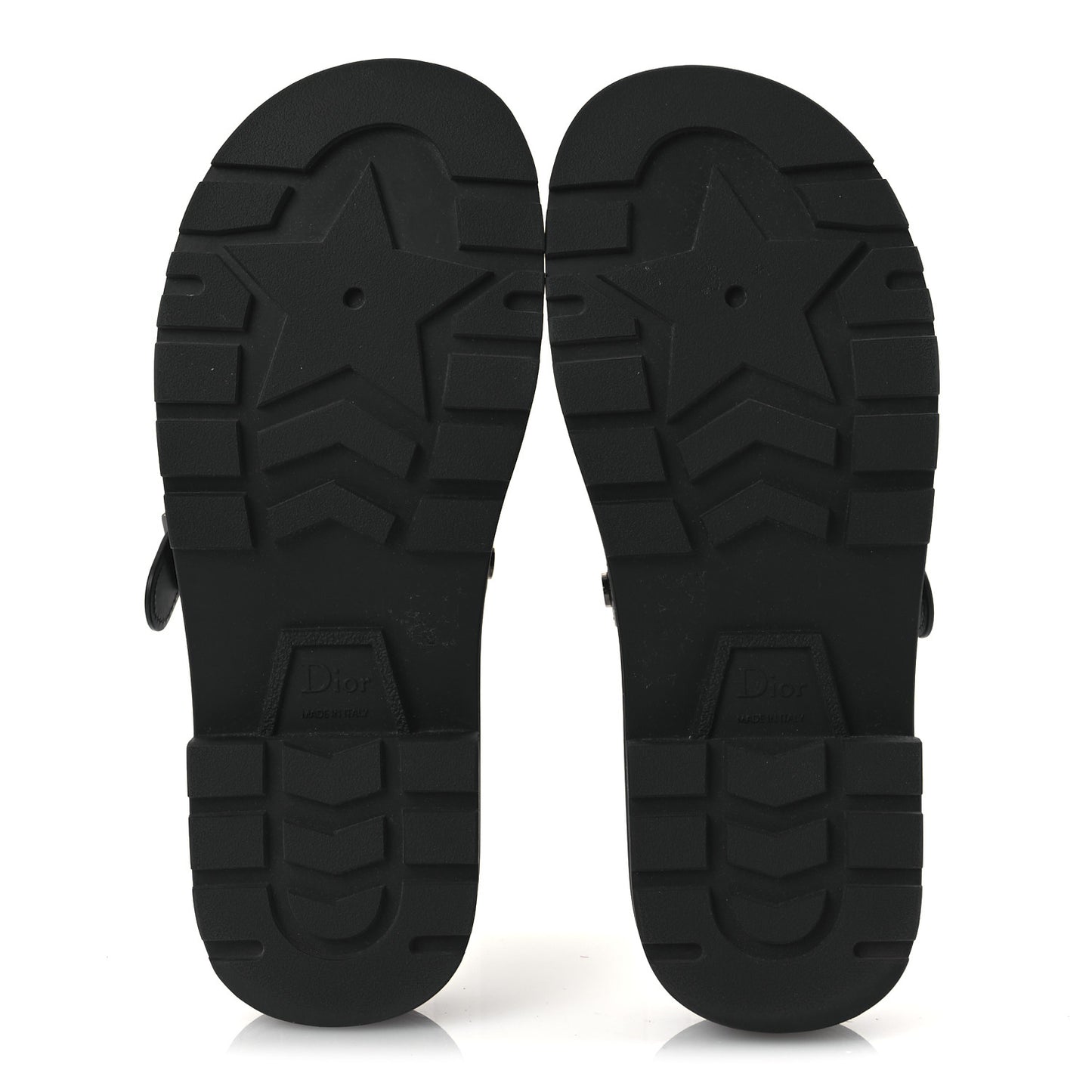 Calfskin Diorquake Buckled Lug Sole 15mm Clogs 36 Black