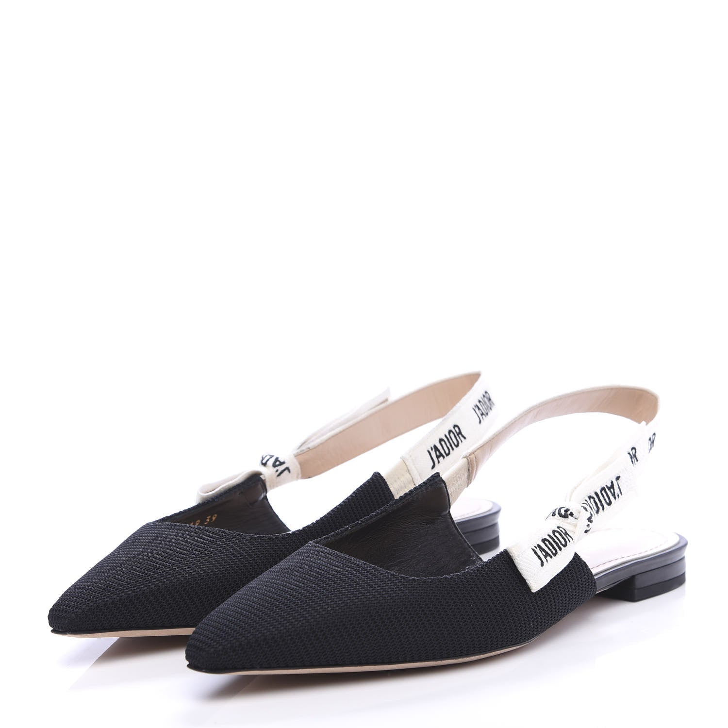 Christian Dior Technical Canvas Ribbon J'Adior Slingback Ballet Flats 39 Black 3 of 10