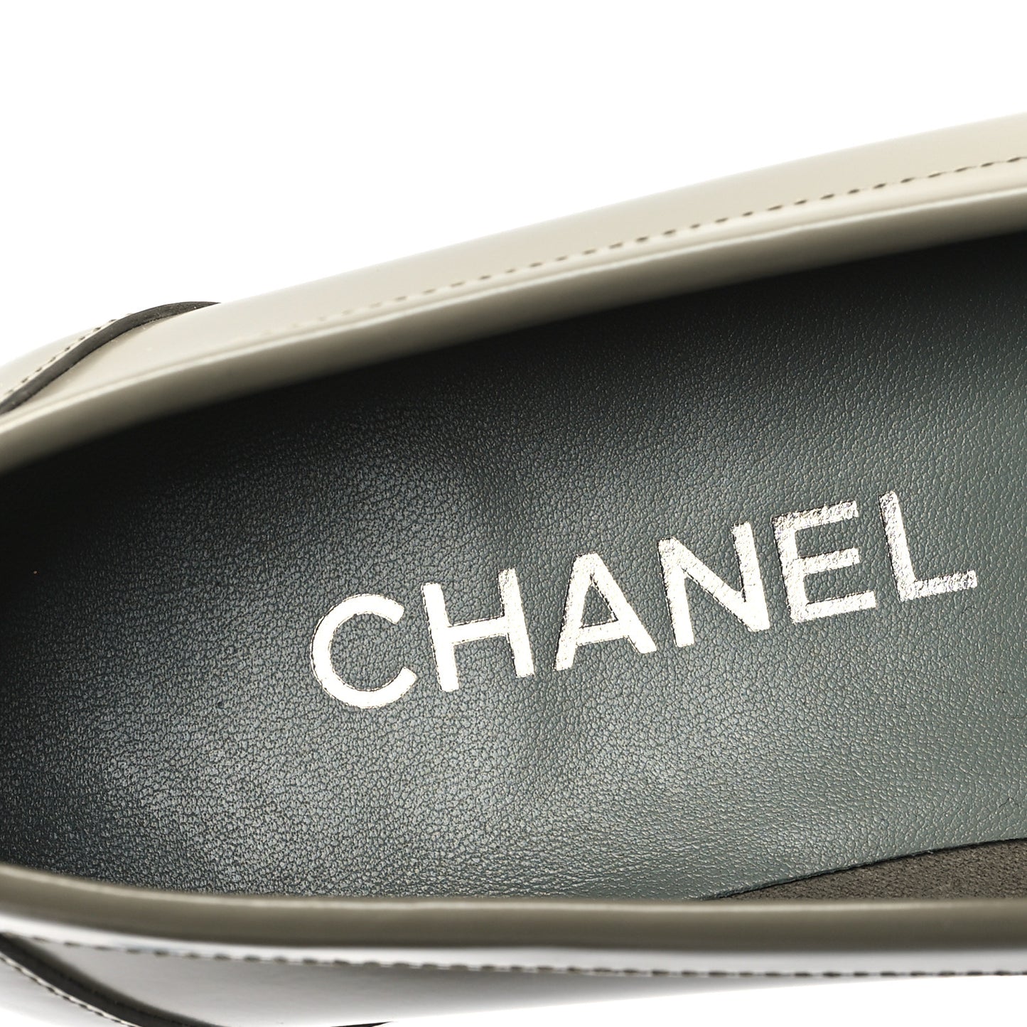 Calfskin Metal CC Loafers 38 Khaki
