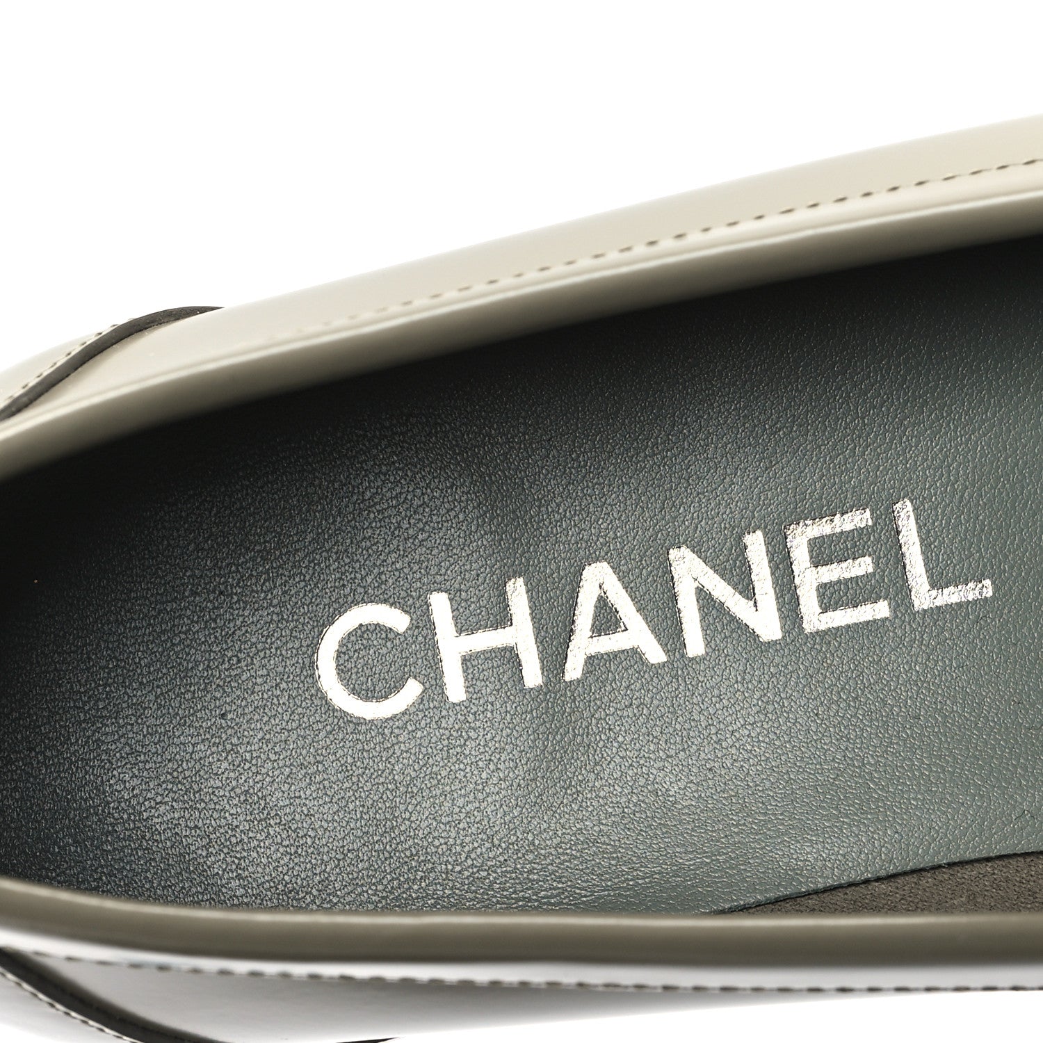 Chanel Calfskin Metal CC Loafers 38 Khaki 7 of 8