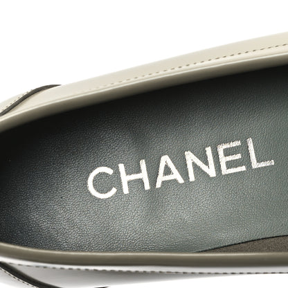 Chanel Calfskin Metal CC Loafers 38 Khaki 7 of 8