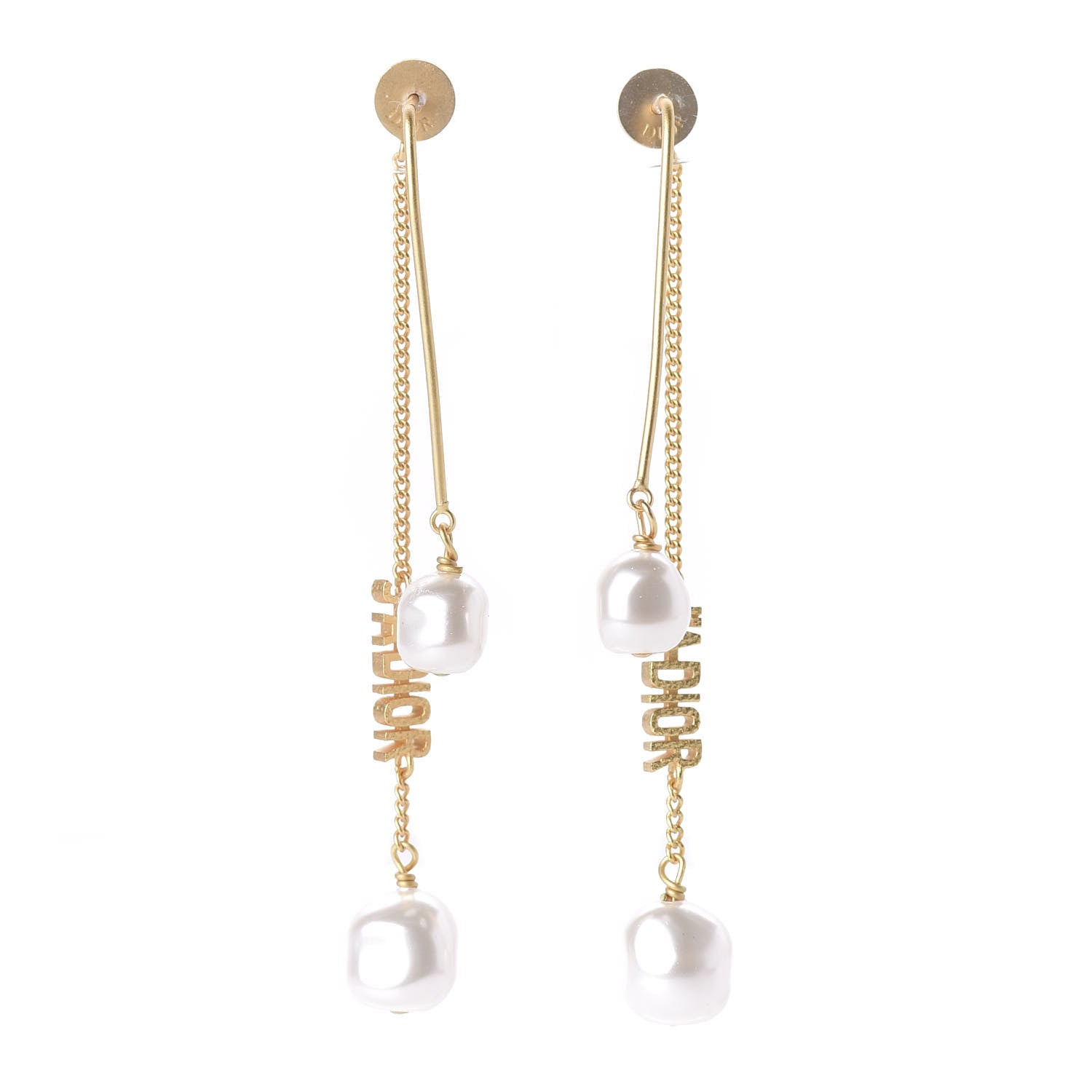 Christian Dior Pearl J'adior Dangle Earrings Gold 1 of 5
