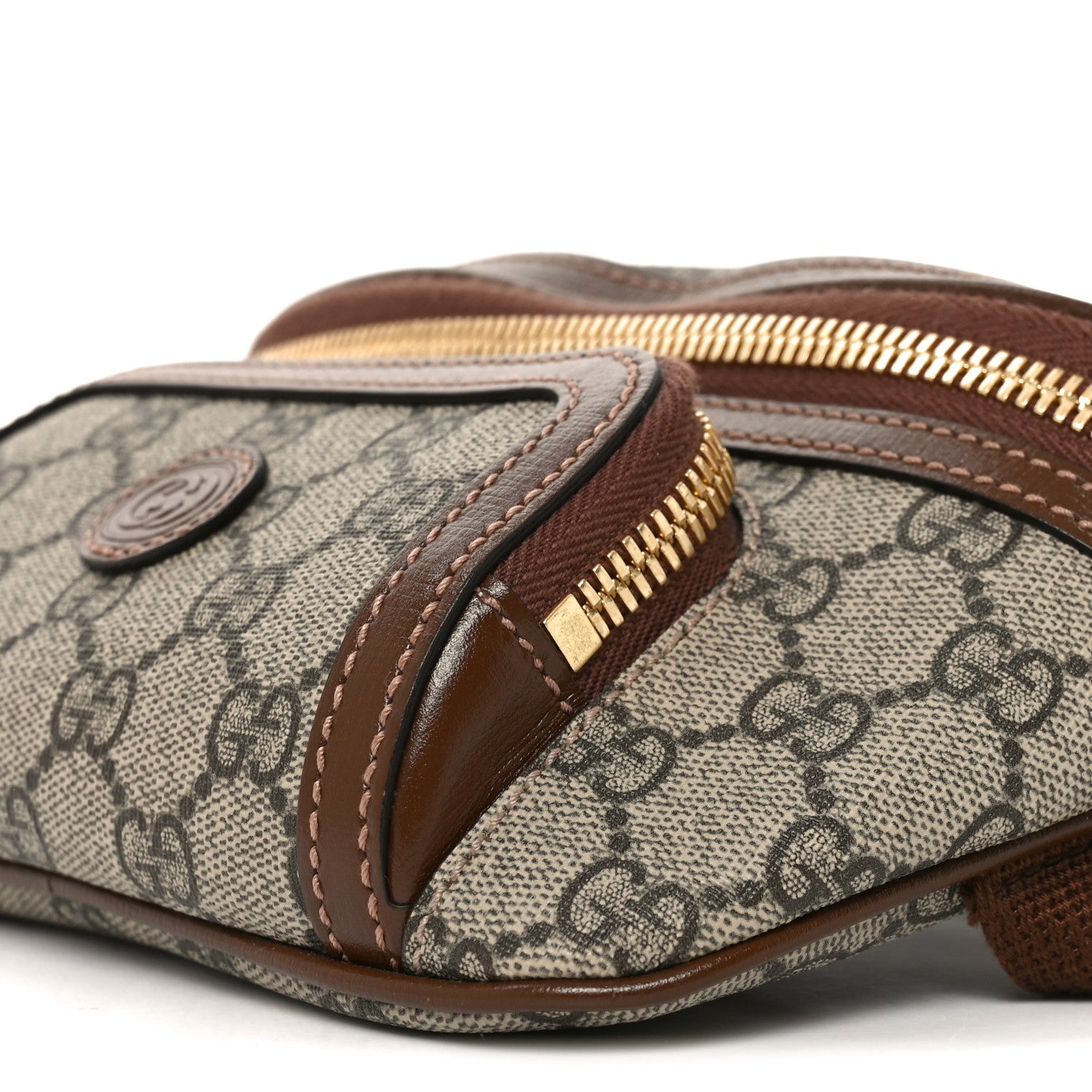 Gucci GG Supreme Monogram Textured Calfskin Retro Interlocking G Belt Bag Beige Ebony Brown Sugar 10 of 10