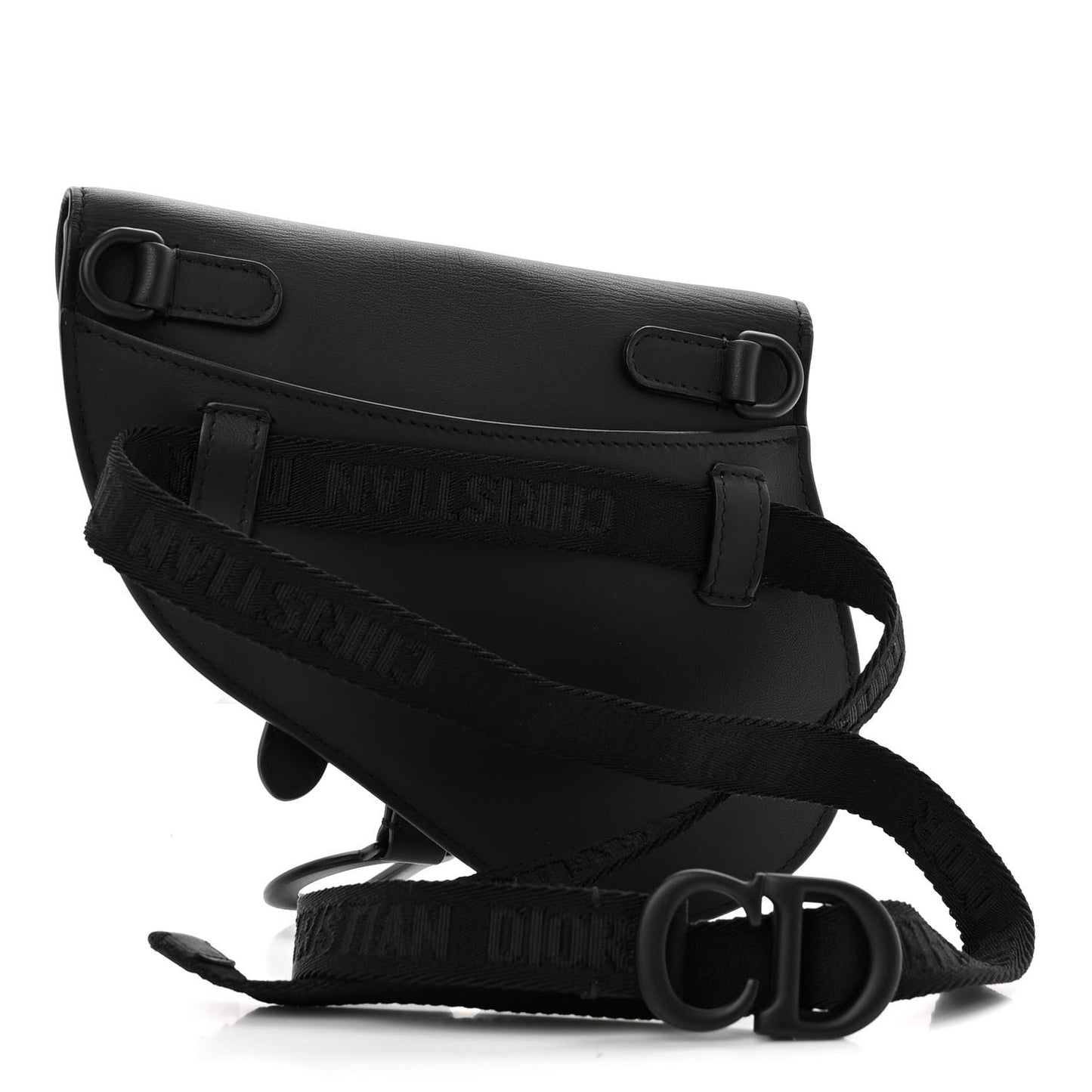 Ultra Matte Calfskin Saddle Belt Bag Black