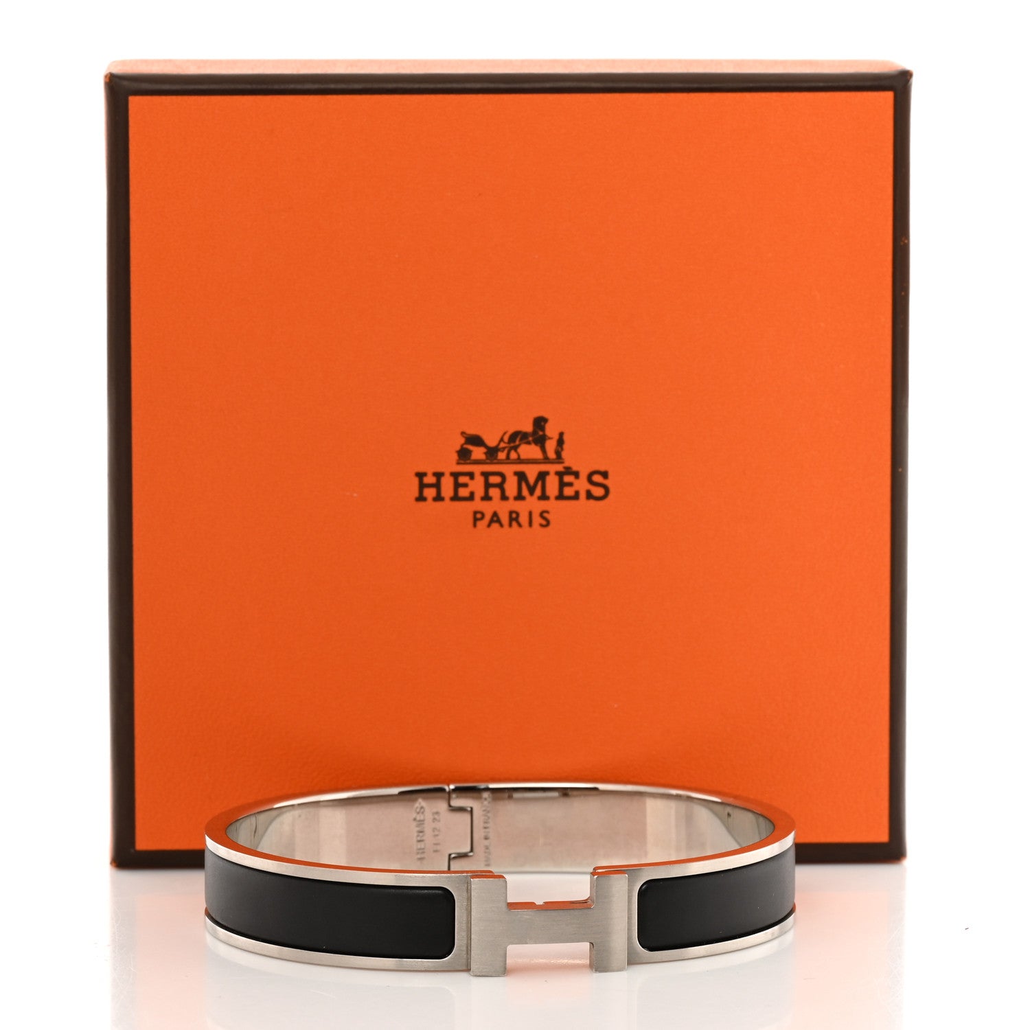 Hermes Enamel Narrow Clic Clac H Bracelet GM Black 5 of 5