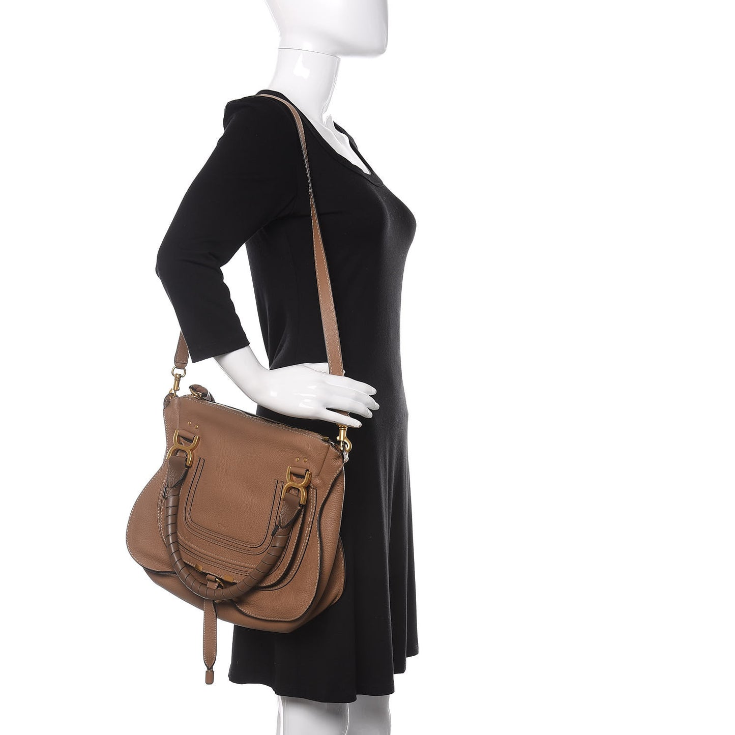 Calfskin Medium Marcie Satchel Nut