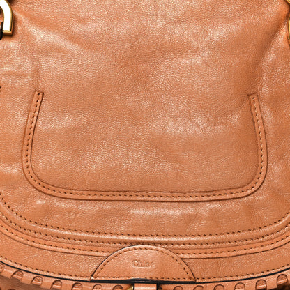 Chloe Calfskin Embroidered Medium Marcie Satchel Tan 7 of 10