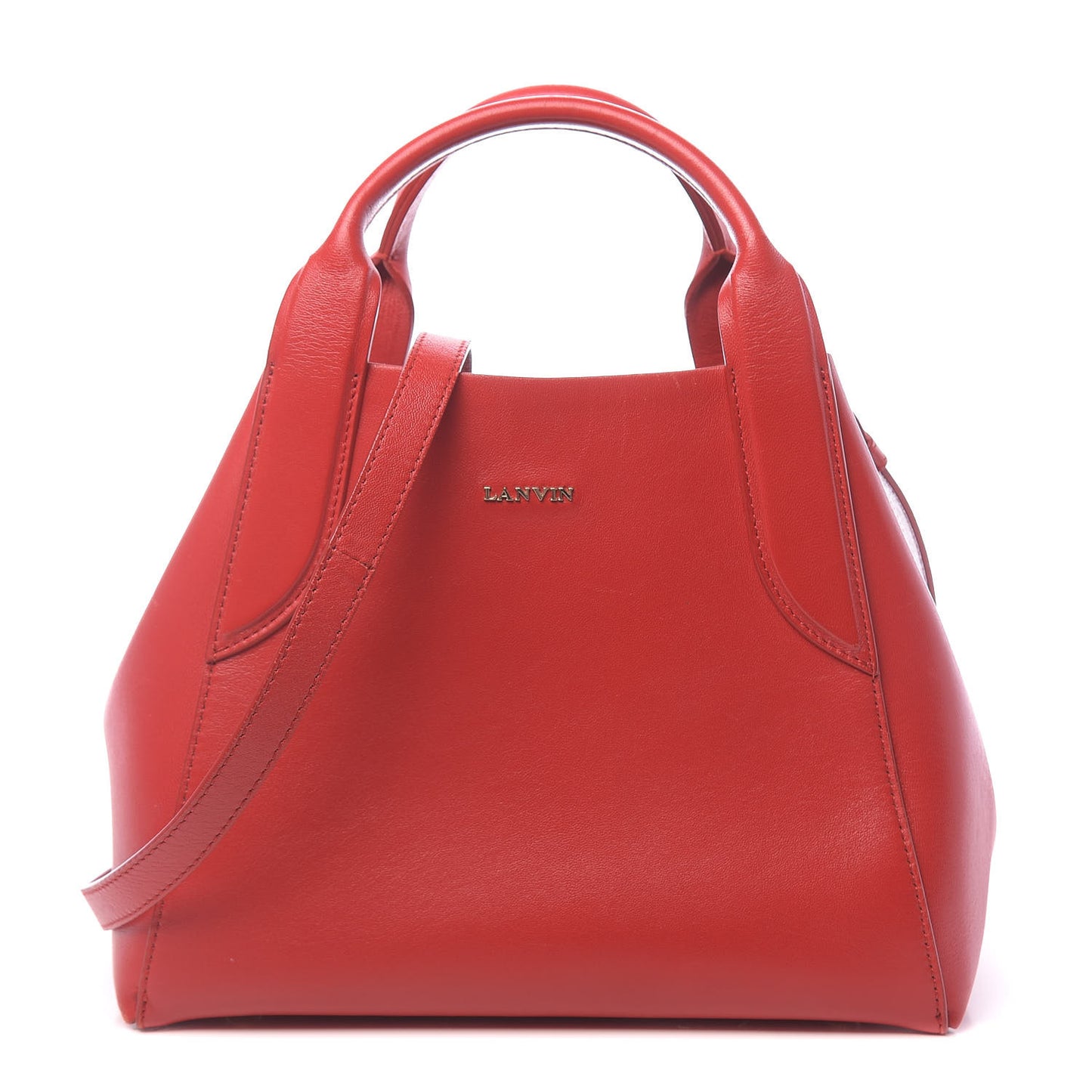 Smooth Calfskin Mini Trapeze Red