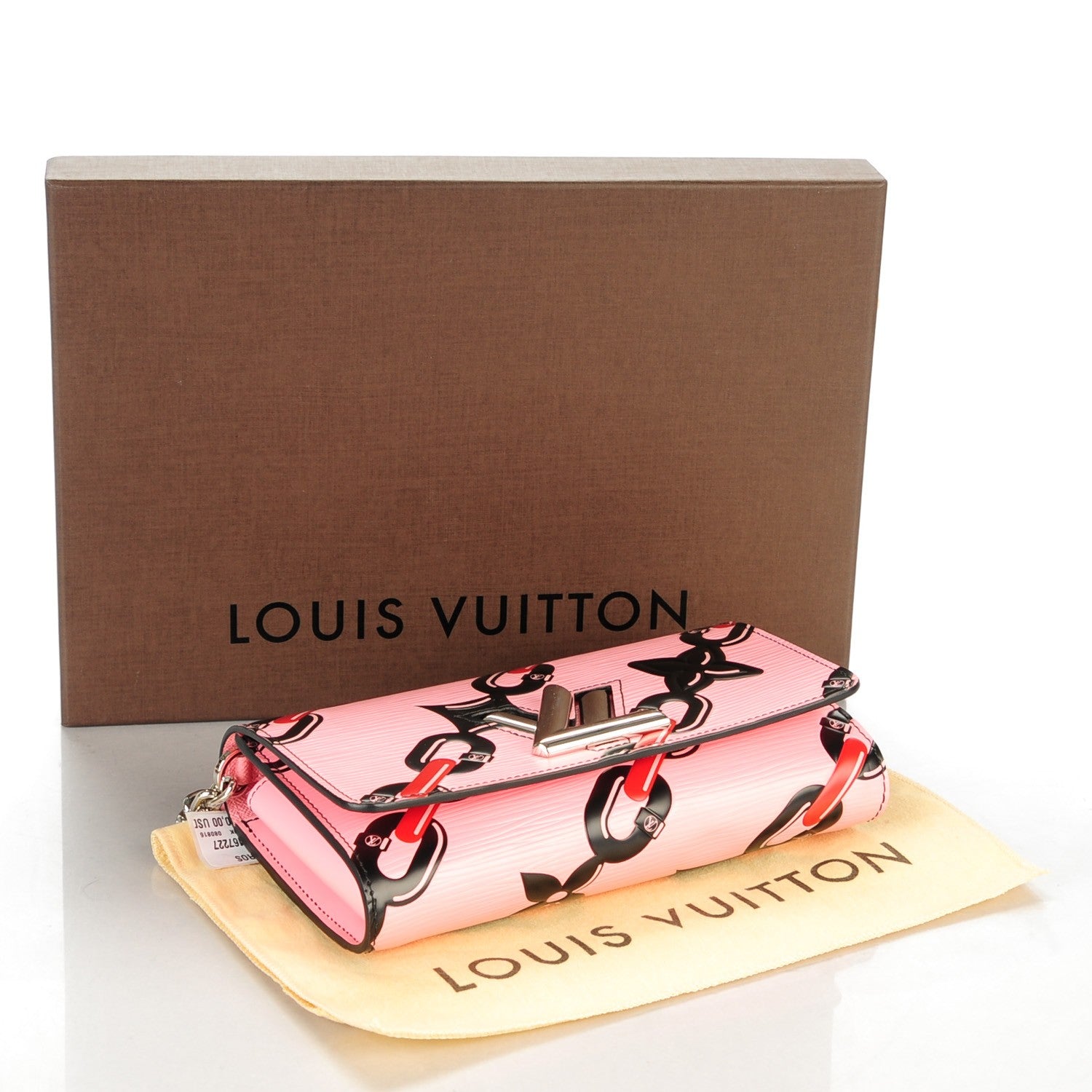 Louis Vuitton Epi Chain Flower Print Twist Chain Wallet Pink 4 of 7