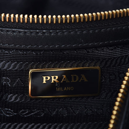 Prada Jacquard Logo Bauletto Top Handle Black 7 of 8