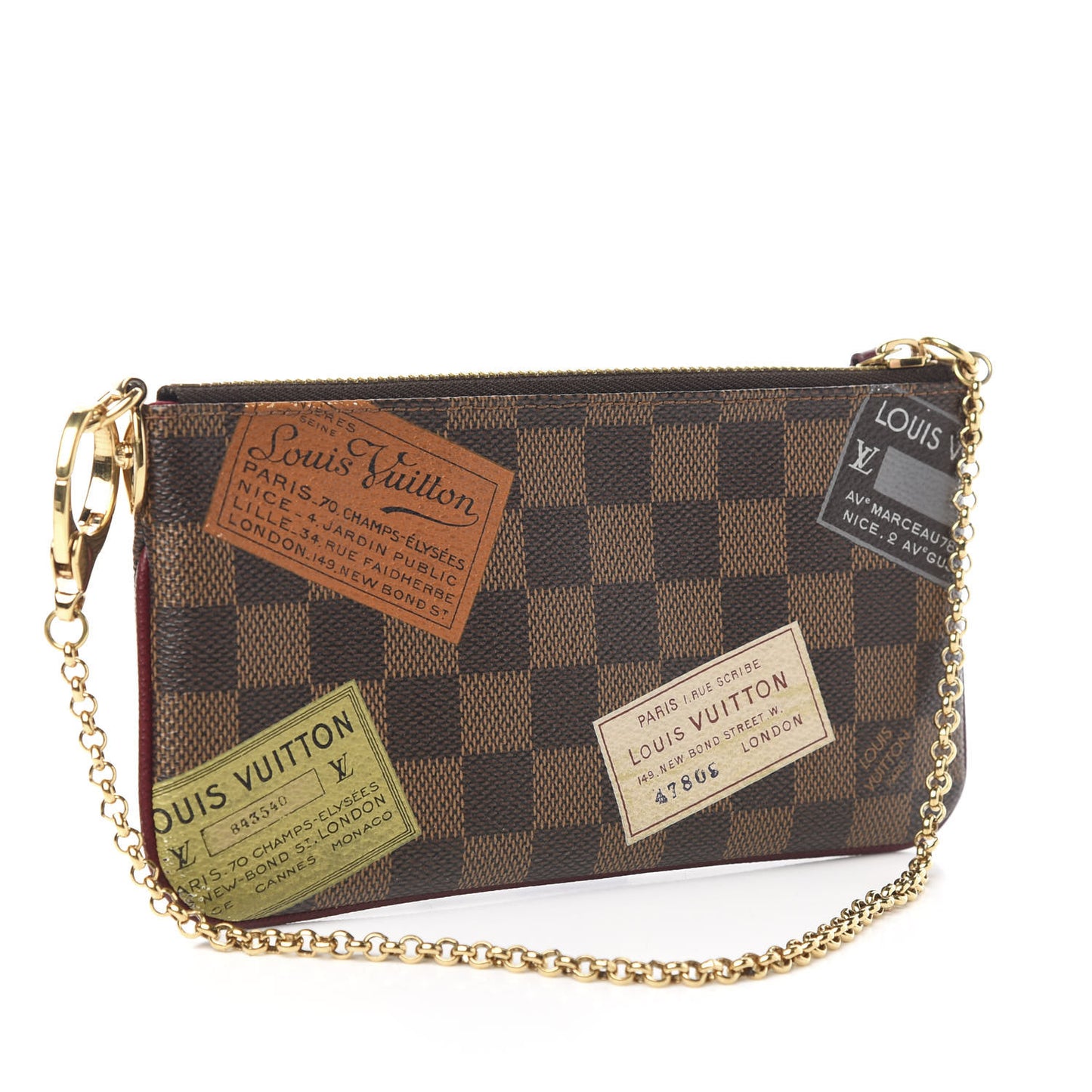 Damier Ebene Trunks Labels Pochette Milla MM