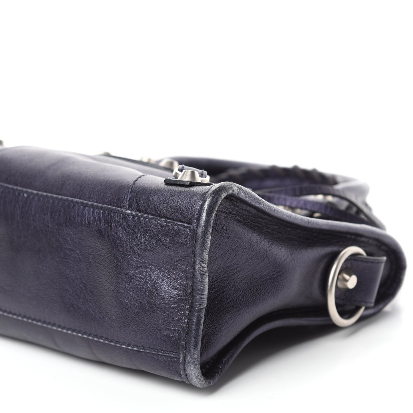 Metallic Agneau Classic Silver Hardware Mini City Maree