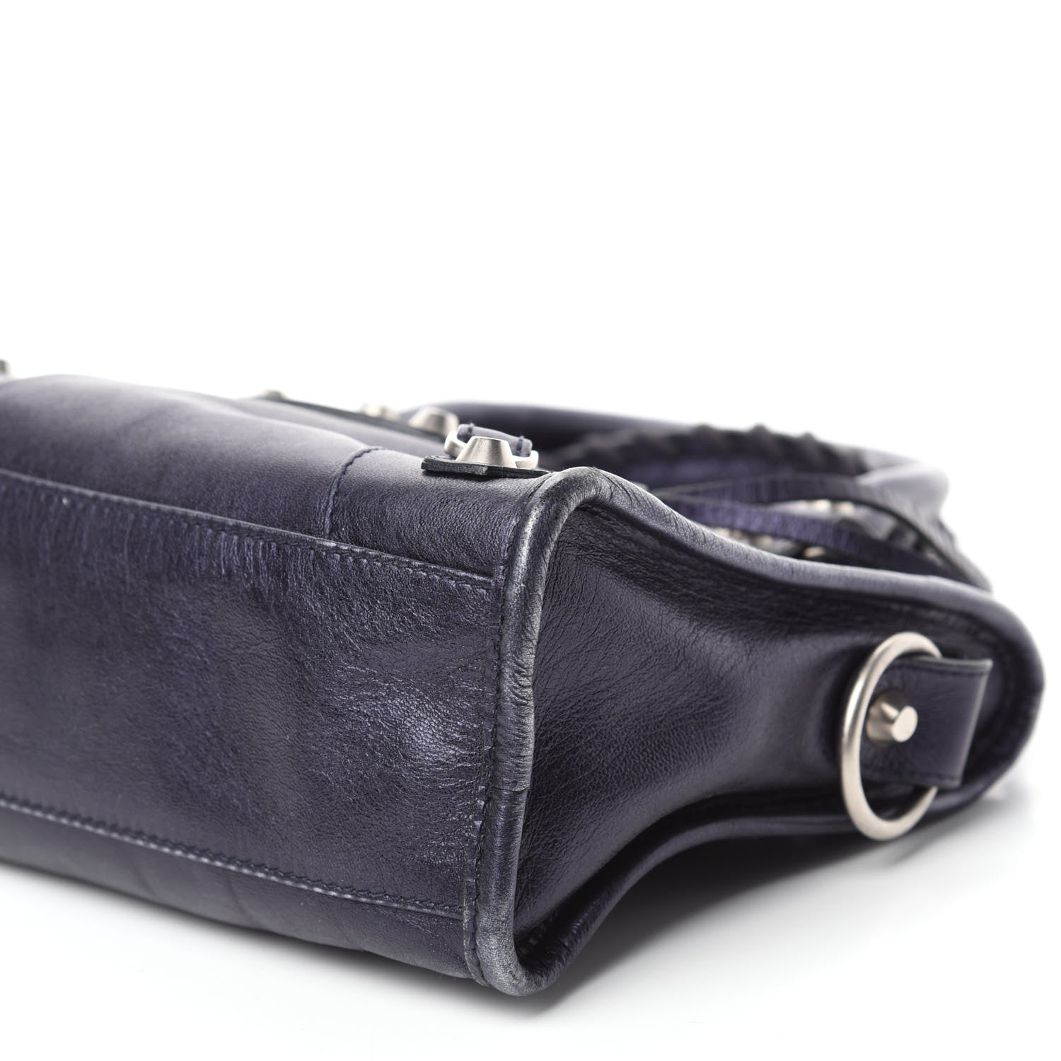 Balenciaga Metallic Agneau Classic Silver Hardware Mini City Maree 7 of 10