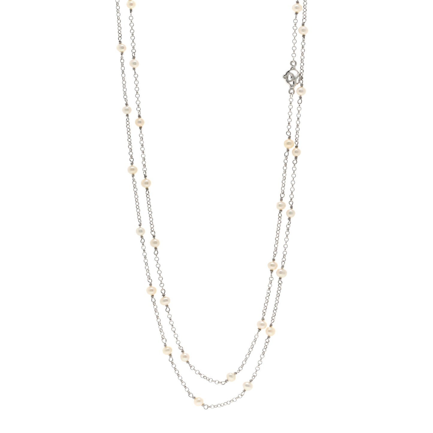 Sterling Silver Freshwater Pearl Bead Chain Necklace